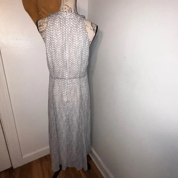 Tommy Hilfiger,10, grey white polkadot high neck sheer chiffon lined maxi dress - Picture 2 of 10
